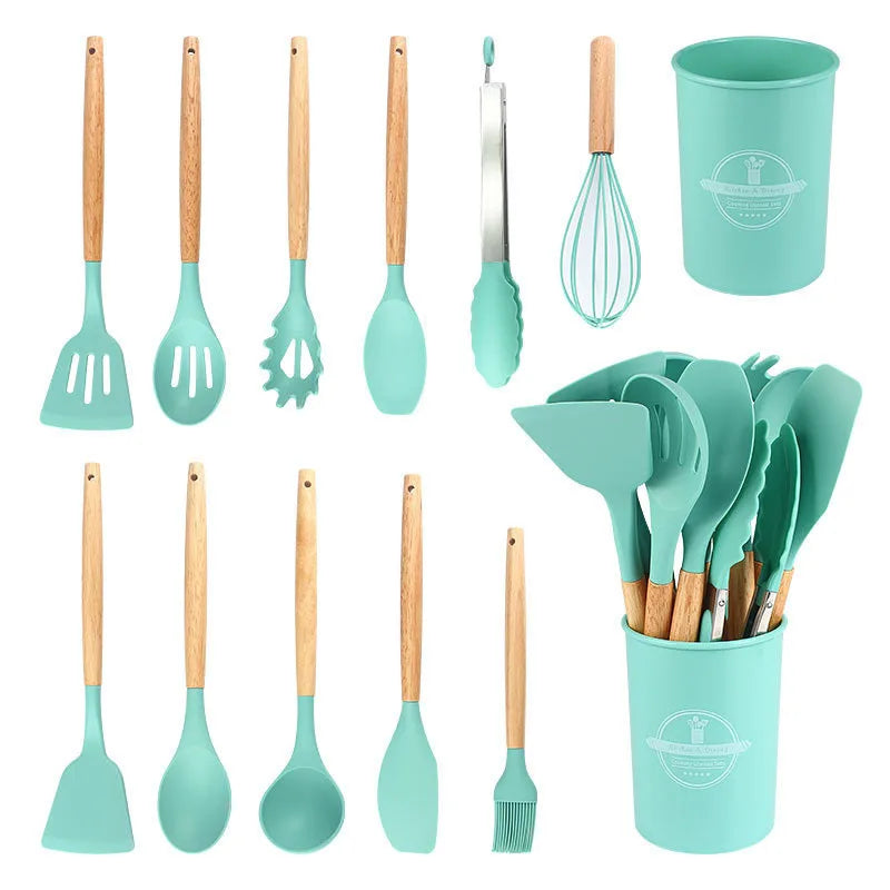 12Pcs / 5Pcs Silicone Kitchen Utensils Set – Non-Stick Cookware Tools