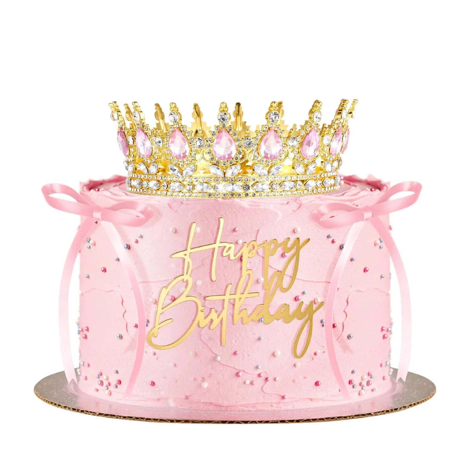 8Pcs Queen Crown Cake Topper Set – Princess Birthday Party Decorations