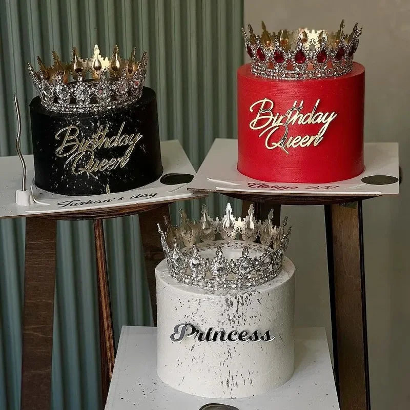 Beautiful Princess Metal Crown – Luxury Birthday Cake Topper