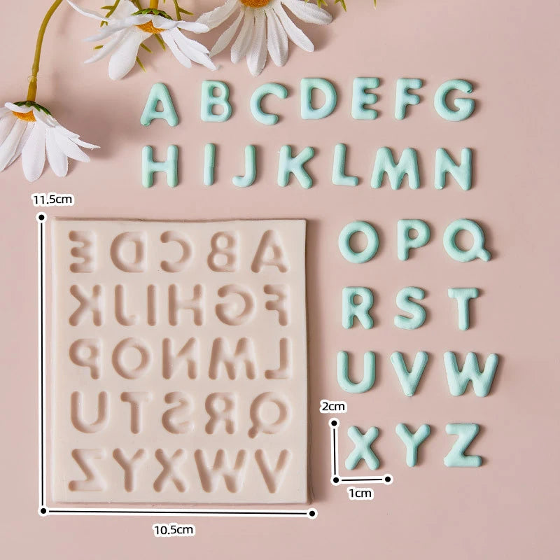 Alphabet &amp; Arabic Numerals Silicone Mold - Complete Decorating Kit