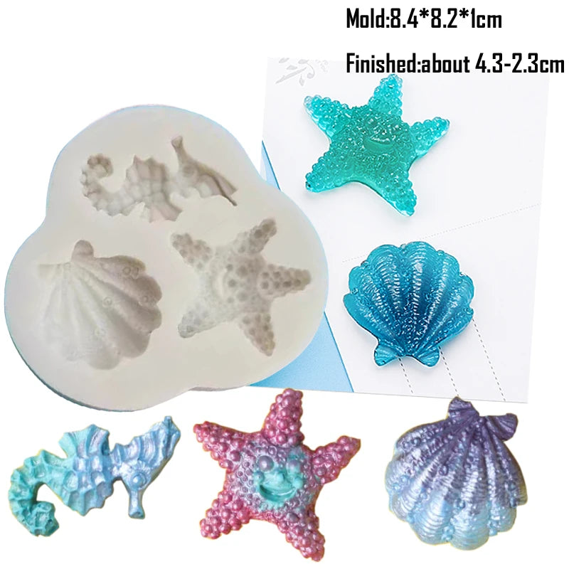 Shell, Starfish &amp; Mermaid Silicone Mold