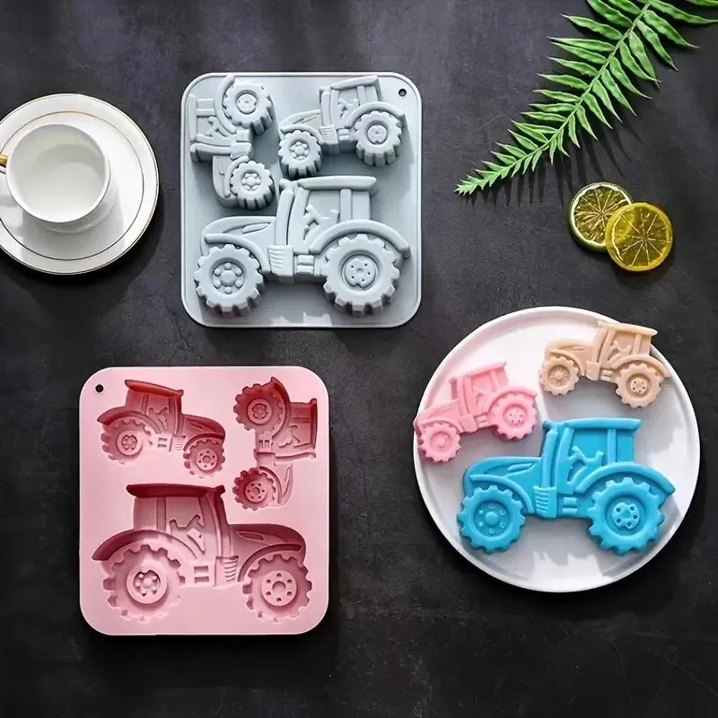 Tractor Silicone Mold – 3 Cavities, Different Sizes