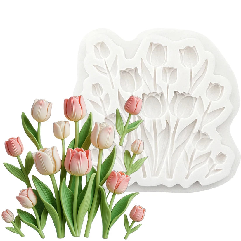 Tulip Petal & Flower Silicone Mold – Elegant Botanical Decorating Tool