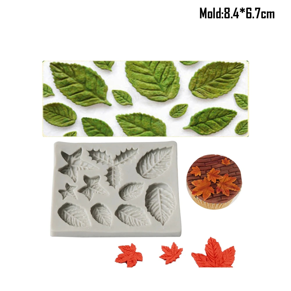 Silicone mold for realistic leaf shapes