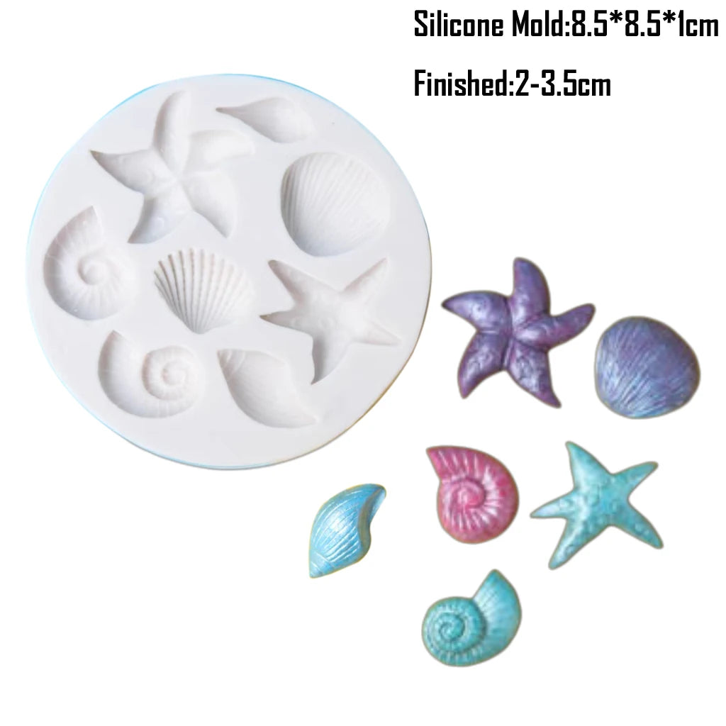 Shell, Starfish &amp; Mermaid Silicone Mold