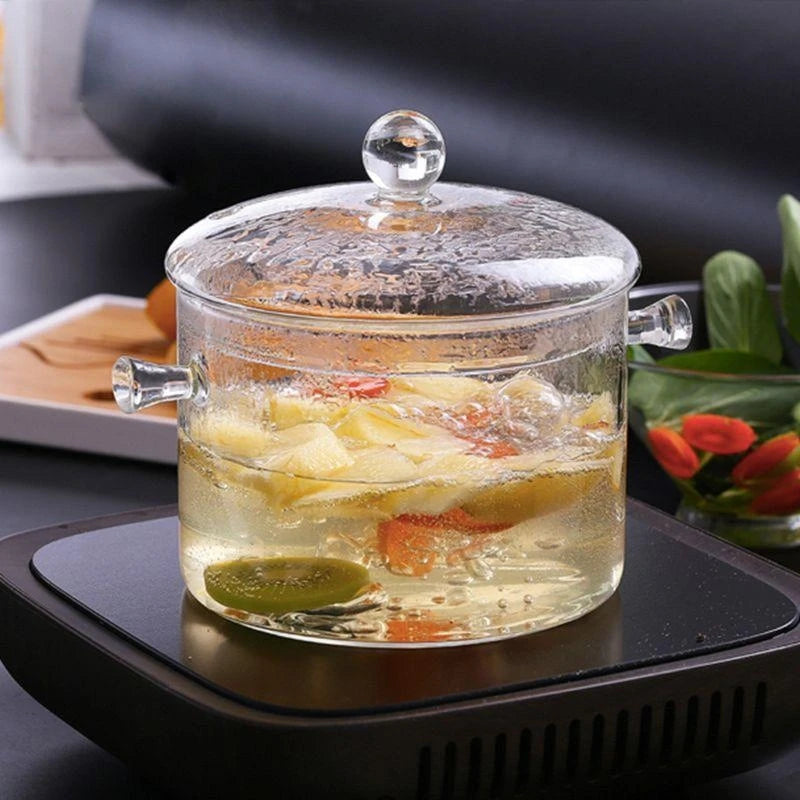 Glass Cooking Soup Pot with Lid