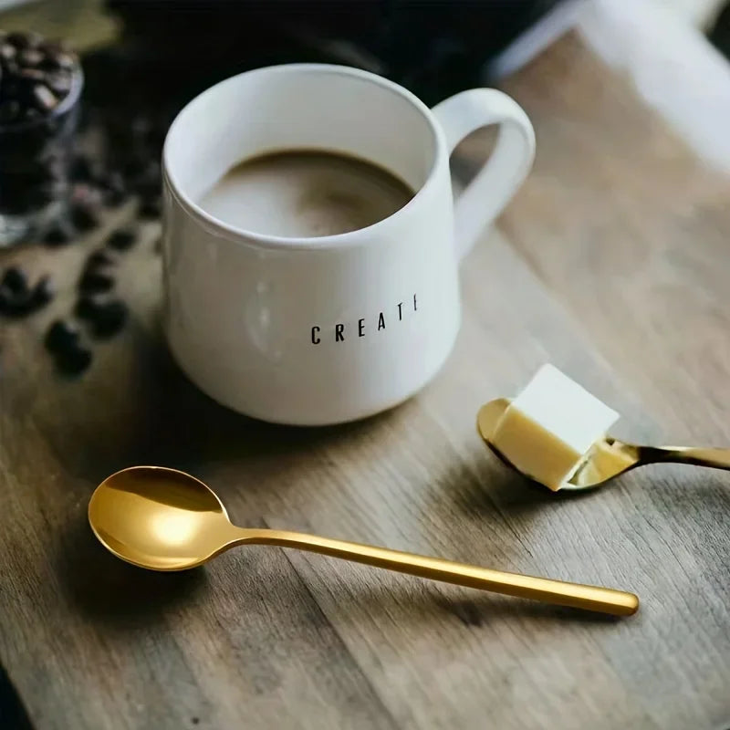 Elegant Stainless Steel Coffee &amp; Dessert Spoon Set | 10pcs
