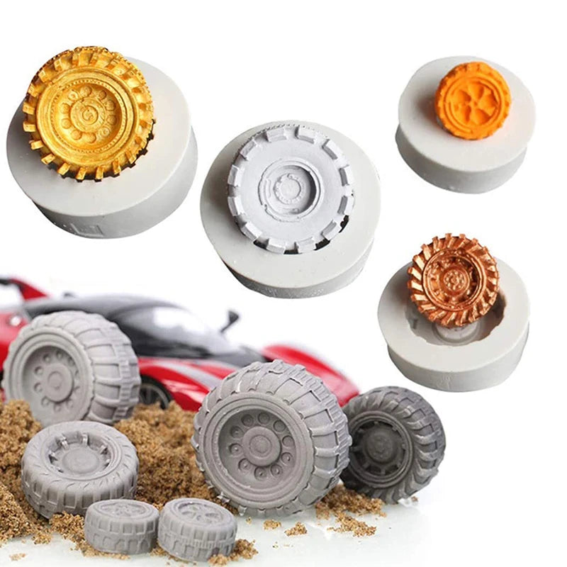 3D Tire & Wheel Silicone Mold – Cake Decorating Tool