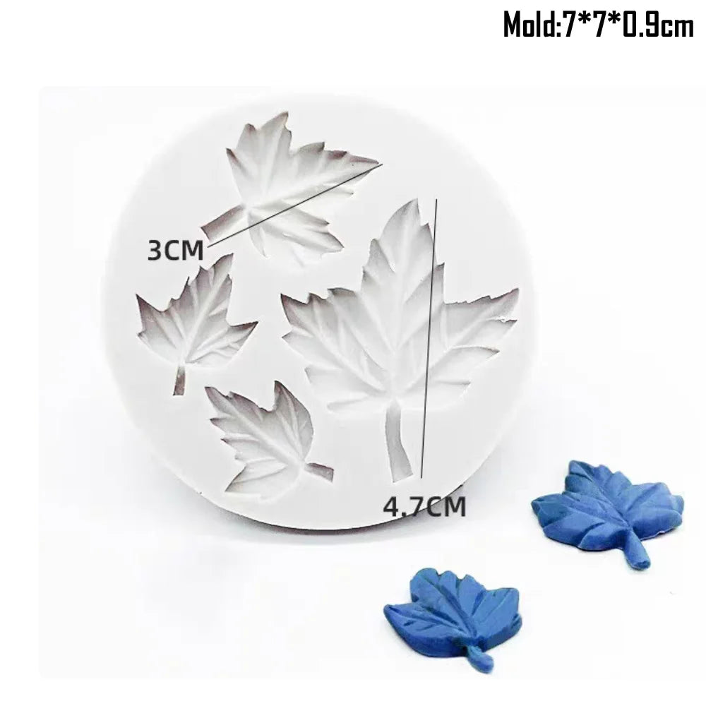 Silicone mold for realistic leaf shapes