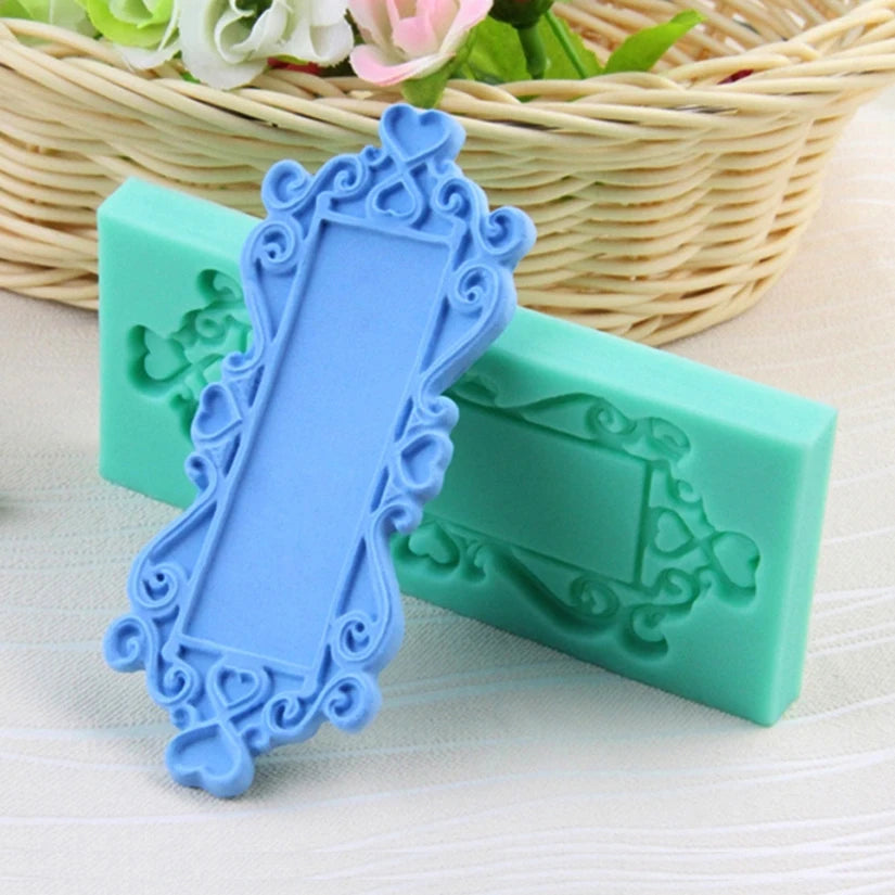 Baroque Photo Frame &amp; Mirror Silicone Mold – Elegant Sugarcraft Tool