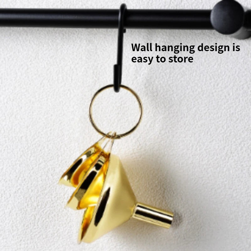 Food-Grade Stainless Steel Golden Wide-Mouth Funnel – Kitchen Filling Tool