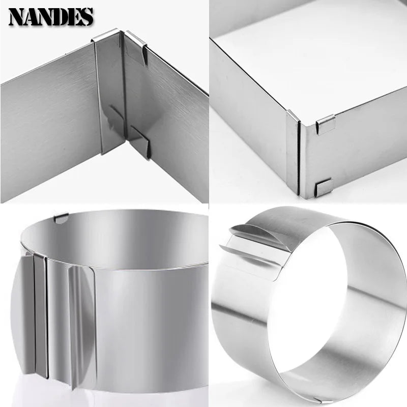 Round / Square Adjustable  Ring Stainless Steel Cake