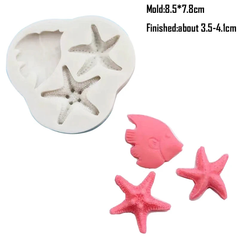 Shell, Starfish &amp; Mermaid Silicone Mold