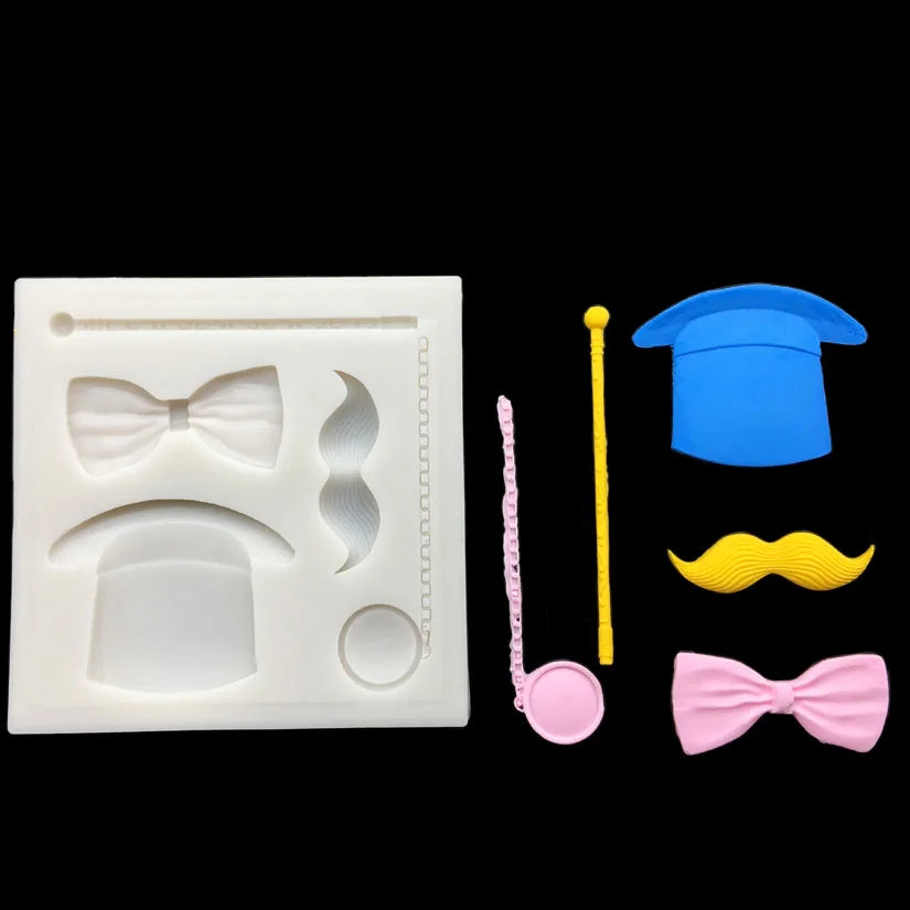 Moustache, Bows & Necktie Silicone Mold – Father’s Day Cake Decorating Tool