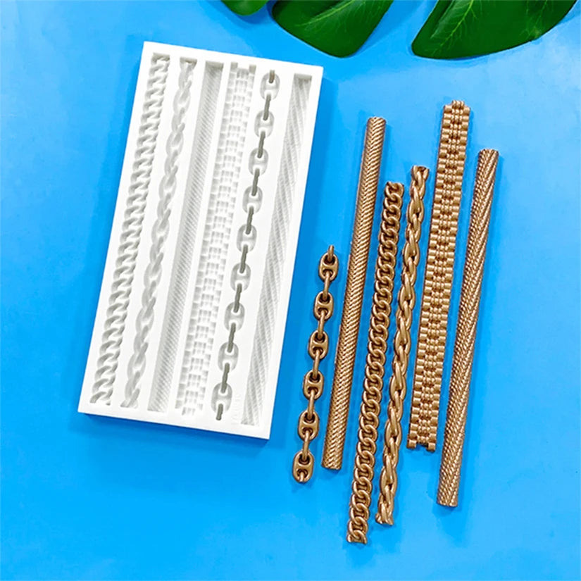 Chain Cable Rope Lace Silicone Mold – Sugarcraft &amp; Cake Decorating Tool