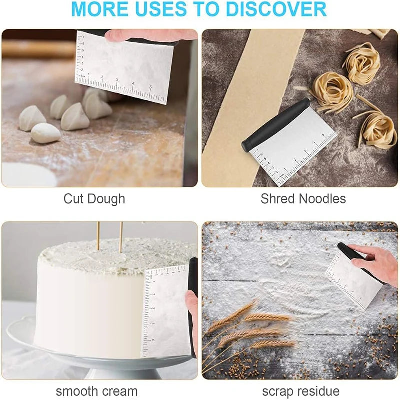 Stainless Steel Multi-Purpose Bench Scraper – The Ultimate Kitchen Utility Tool