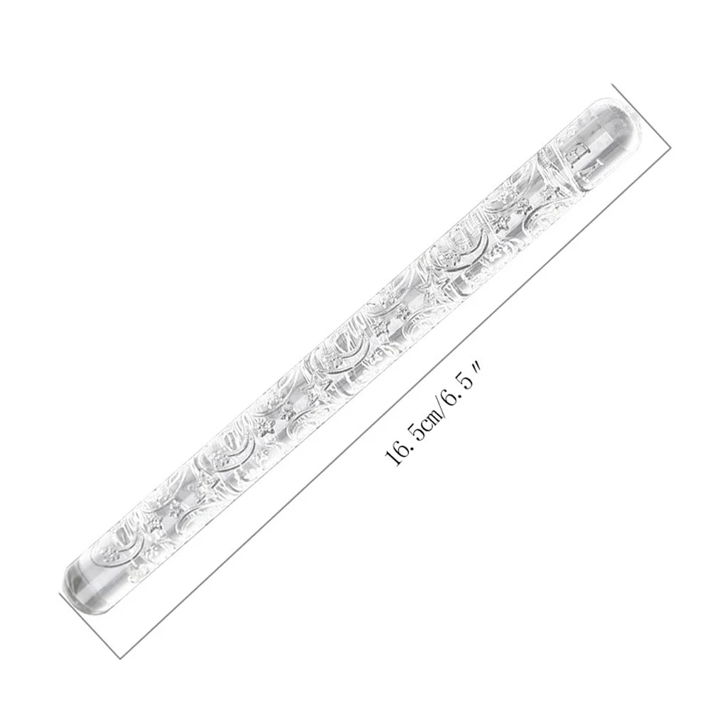 21-Style Embossing Acrylic Rolling Pin – Professional Textured Baking Tool