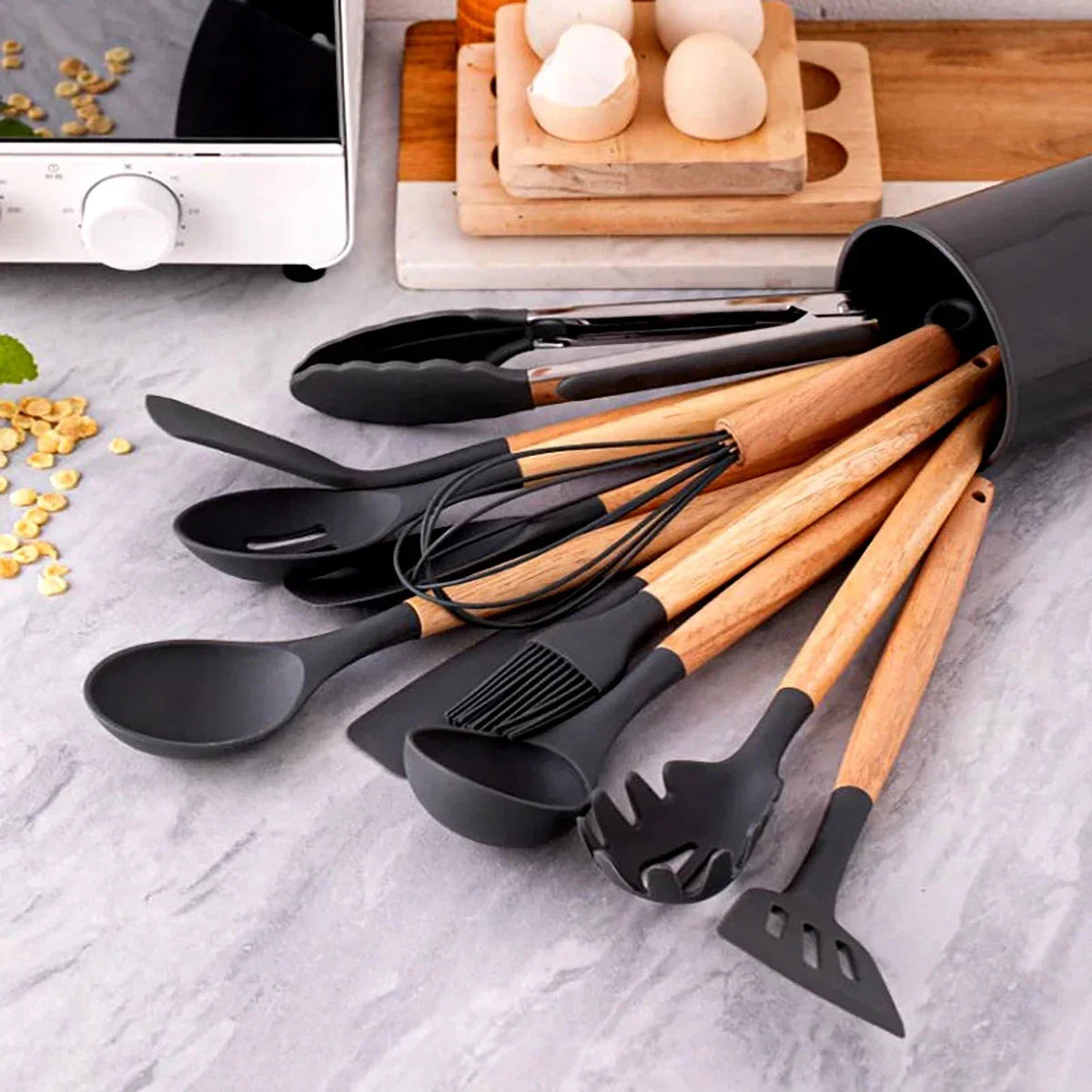 12Pcs / 5Pcs Silicone Kitchen Utensils Set – Non-Stick Cookware Tools