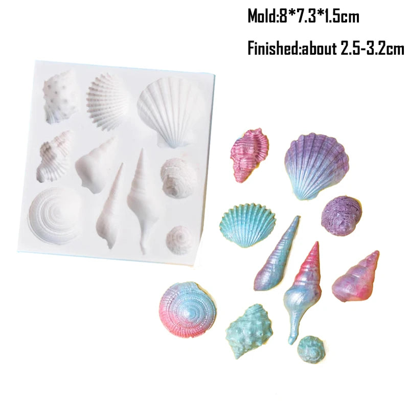 Shell, Starfish &amp; Mermaid Silicone Mold