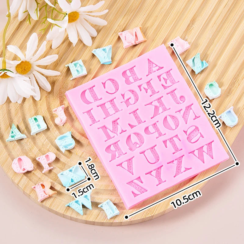 Alphabet &amp; Arabic Numerals Silicone Mold - Complete Decorating Kit