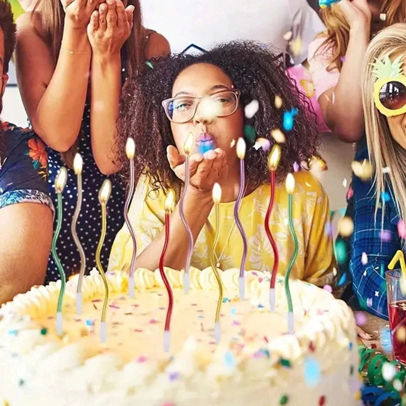 Set Curved Cake Candles - 6Pcs