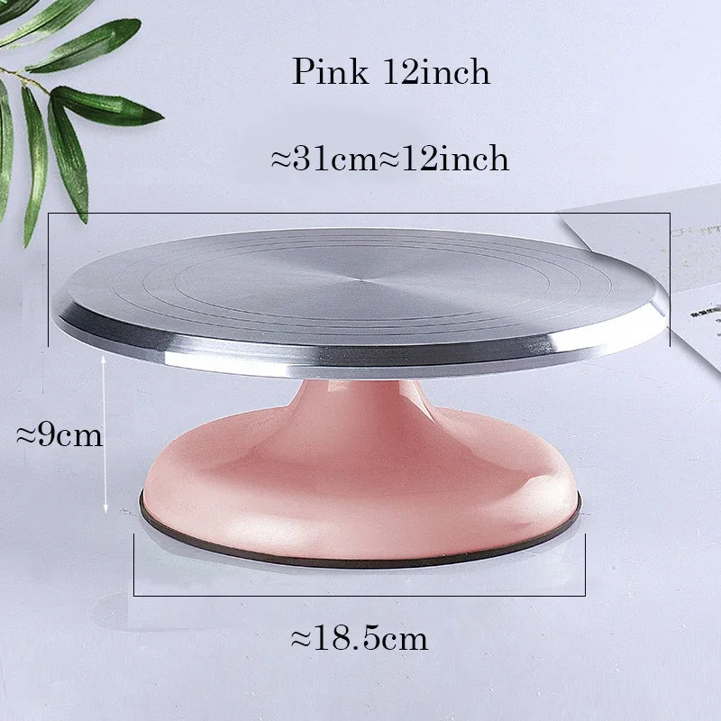 Professional 10-Inch Aluminum Alloy Cake Turntable | Heavy-Duty Rotating Decorating Stand