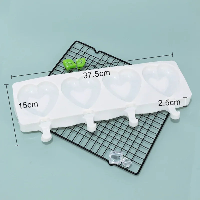 Popsicles Molds with 50pcs Wooden Popsicles Sticks Easy-Release Silicone Ice Pop Molds Making Ice Cream BPA Free Moulds