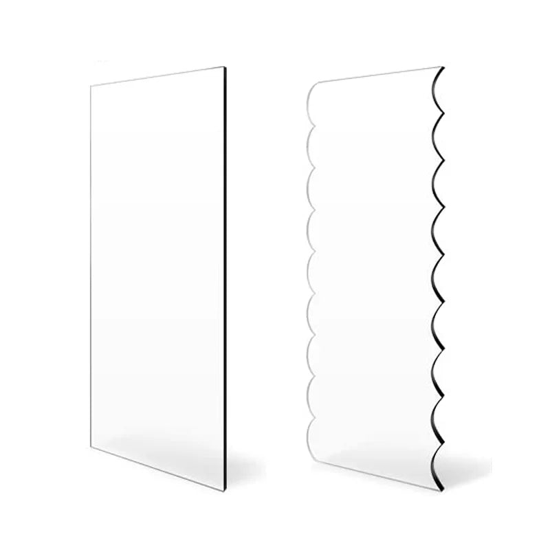 2-Piece Acrylic Cake Scraper Set: Contour Stripe & Smoother Comb