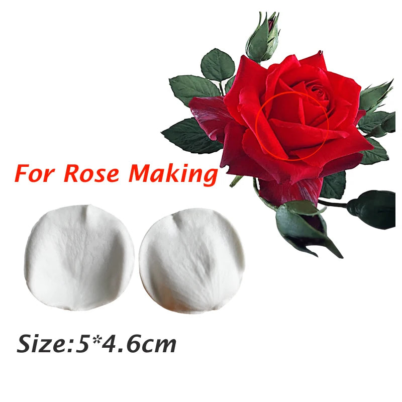 5 Styles Rose Leaf Veiner Mold Set