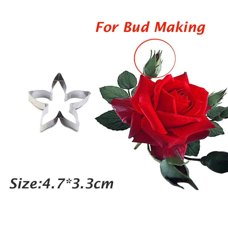 5 Styles Rose Leaf Veiner Mold Set